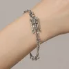 Link Bracelets Vintage Halloween Skeleton Bracelet For Women Men Fashion Punk Charm Metal Skull Chain Bangle 2024 Jewelry Gift Unisex