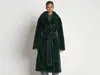 Cappotto da donna in pelliccia elegante lungo invernale in finto cappotto da donna in peluche di pizzo moda giacca ampia soprabito caldo e spesso