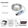 Led-snaren 5M 10M Lichtslingers USB 8 Functie Sliver Wire Afstandsbediening Fee Kerst Bruiloft Feest Vakantie Decoratie Drop Del Dhjmz