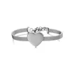 Bracciale a cuore in acciaio inossidabile vuoto per registrare braccialetti con ciondoli a cuore in metallo vuoto per incisione lucidato a specchio all'ingrosso 5 pz240125