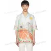 24SS Casablanca Multicolour Court de Tennis Fleurie Shirt Nya designer Skjortor Silk Casual Button-Front Short Sleeves Tops Hawaii Beach Shirt Casablanca