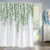 Douchegordijnen Eucalyptusbladeren Gordijn Voor Badkamer Groen Blad Plant Decoratief Bad Polyester Set Met Haken