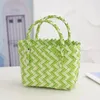 Shopping Bags Woven Mini Handbags Women's Luxury Tote Plastic Beach Small Bag Designer Female Casual Storage Basket Summer Purse