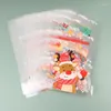 Present Wrap 50st Christmas Bag Transparenta Plastic Pavs For Presents Candies Cookies Xmas Home Store Wrapping