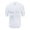 レーシングジャケットホワイト高品質の半袖サイクリングスーツプロフェッショナルチーム軽量夏のクイック乾燥服シャツ