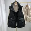 Gilet da donna 2024 Gilet Giacca in piumino di cotone Autunno Inverno Senza maniche Allentato Grande tasca Casual Caldo Gilet femminile Capispalla