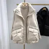 Gilet da donna 2024 Gilet Giacca in piumino di cotone Autunno Inverno Senza maniche Allentato Grande tasca Casual Caldo Gilet femminile Capispalla