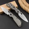 High End Strider SMF Taktisk vikkniv D2 Blade TC4 Titanlegeringshandtag EDC Tools Packet Knives