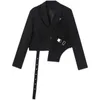 IEFB hommes Chic court Blazer automne détachable deux pièces costume manteau ourlet irrégulier Design de mode veste noire 9Y9250 240124