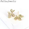 Boucles d'oreilles à tige 10 paires de mode mignon Cz Zircon ballon forme de chien plaqué or 18 carats clous d'oreille simples beaux bijoux animaux pour femmes filles