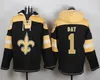 New Orleans''Saints''Men #9 Drew Brees 99 Sheldon Rankins 3 Bobby Hebert Sawyer Sweatshirt met capuchon