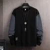 メンズパーカー2024ソリッドカラーブラックホワイトパッチワークスウェットシャツ春秋フーディカジュアルストリートウェアの服