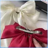 Hårtillbehör Bow Ribbon Hairpin Headwear Simple Elegant Satin Spring Clip Fixed Girls Colorful Party Head Dress