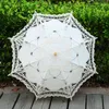 Dekoracyjne figurki wygodne parasol słoneczny delikatny 2 kolory koronkowy wzór kwiatowy efekt wizualny bawełniany lato do tańca wystroju