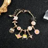 Charm Bracelets Anime Sailor Moon Charms Kawaii Tsukino Usagi Pendant Cat Beads Bangles For Women Girl Hand Chains Jewelry Gifts