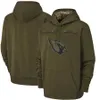 Arizona''Cardinals''Men Dames Jeugd Salute to Service Sideline Performance Pullover Hoodie