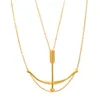 Pendanthalsband Jinhui Archer Halsband för kvinnor Rostfritt stål Metall 18 K Guldplätering Båge och pil dubbelkedjiga smycken