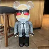 Jogos de filmes Novo Bearbrick 1000% Karl Laofoye Bloco de construção violento Urso Grande Decoração Casa Sala de estar Varanda Presente 70cm Drop Deli Dh0Cu