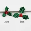 Kerstversiering 100 stuks Leuke Glitter Groene Bladeren Ornamenten DIY Plakboek Naaien Accessoires Thuis Boom Decoratie Benodigdheden