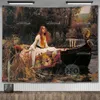 Tapestries John William Waterhouse Artworks The Lady Of ShaloTapestry Wall Hanging Oil Paintings Home Decoration Aesthetic