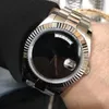 New Style 41mm Automatic Movement watch Men Date Just Black Dial 316 Stainless Band Male Watch250B