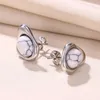 Boucles d'oreilles bohème ethnique rétro opale pour femmes, pierre naturelle géométrie Aretes bijoux pierres artificielles Pendientes