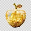 Gold Leaf Apple Craft Ornaments Creative Christmas Eve Gifts Crystal Desk Decoration Figurines Give A Gift of Good Luck 240124