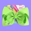 8 pouces jojo siwa coiffure arc couleur solide avec clips carcard métal logo filles géant arc-en-ciel accessoires capillaires accessoires à cheveux hair 7863146