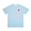 Jogar moda masculina designer de camisa de coração vermelho camiseta casual bordado de algodão de manga curta camiseta de verão tamanhos asiáticos 656