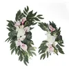 Flores decorativas arco de casamento rústico rosa artificial floral swag para diy casamento sinal de boas-vindas pano de fundo cerimônia querida decoração de mesa