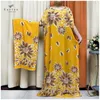 Ethnische Kleidung African Dashiki Blumendruck Lose Baumwolle Caftan Dame Sommer Maxi Casual Kleider Vestidos Stil Kurzarm 2 Stück