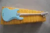 High Quality Light Blue 4 String Jazz Electric Bass Guitar Basswood Body Maple Fingerboard