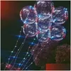 Cordes Led Chaîne De Ballon Lumineux Colorf Ballons De Mariage À Bulles Rondes Transparentes Éclairage Plus De Couleurs / Après Mise À L'hélium Abou Dh9Zq