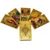 Plastrytare Stamping Gold Foil Tarot Exquisite Board Game Divination Cards for Collection 240202