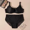 BHs Sets Beauwear Damen Spitzen-BH und Höschen-Set, nicht gepolstert, Dessous, Unterwäsche in Übergröße, 75E, 80E, 85E, 90E, 95E, 100E-6003#Set