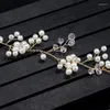 Hair Clips Crystal Headbands Wedding Accessories Handmade Vine Pearl Head Wear Ornament For Bride Girls Headdress