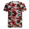 Homens Camisetas Verão Moda e Mulheres Crianças T-shirt Camuflagem 3D Impresso Militar Fan Uniforme Casual Esportes Respirável Top Fino