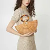 2023 novo acrílico handheld saco de tecido de bambu moda saco de bambu raiz videira círculo meio círculo incluindo saco interno