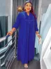 Robes décontractées Noir Abaya Dubaï Turquie Musulman Long Africain Lâche Boubou Élégant Femmes Chemise Maxi Robe Vêtements De Fête Caftan Marocain