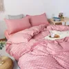 Bedding Sets Ins Simple Style Duvet Cover Set With Pillowcases Flat Sheet No Comforter Grey Boys Girls Kit Single Twin Bed Linens