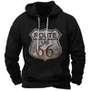 Herren Hoodies Mit Kapuze Sweatshirt Route 66 Grafik 3D Gedruckt Hoodie Herbst Mode Casual Tops Langarm Lose Übergroße Männliche Kleidung