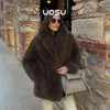 Luksusowa marka Eco-Coat Eksponus puszysty Furry Faux Fur Kobiety zimowa kurtka kudłaty gęsty ciepły festiwal premium Festival Festival 240124