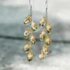 Boucles d'oreilles pendantes de fête pour femmes, longues pampilles brillantes en cristal, goutte d'eau, raisin, capteur de lumière, accessoires bijoux à la mode