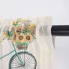 Rideau tournesol vélo ferme fleurs court transparent fenêtre Tulle rideaux pour cuisine chambre décor à la maison petits Voile rideaux