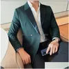 Ternos masculinos blazers ternos dos homens estilo chinês fivela terno jaqueta masculina de alta qualidade lapela para negócios blazer social mascino casual nós dhpas