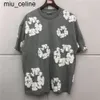 New Vintage Puff Print Cotton Printing T shirt Men Women Quality Heavy Fabric Tee Oversize Tops Short Sleeve womens mens t shirt