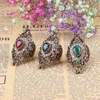 Küme Yüzükleri Kinel Ladi Kadınlar İçin Lüks Türkçe Vintage Style Mücevher Tam Rhinestone Büyük Geniş Mavi Kristal Çiçek Ring 2024 Hediye