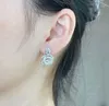 Choucong boucles d'oreilles scintillantes bijoux de luxe solide 100% argent Sterling 925 pavé blanc naturel Moissanite diamant pierres précieuses fête femmes fleur boucle d'oreille cadeau