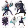 Keychains anime Jujutsu kaisen stativ akryl tecknad figur itadori yuji fushiguro megumi gojo satoru nanami kento modeller fans gåvor gåvor