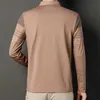 Streetwear mode hommes rayé polos printemps automne coton mâle vêtements poches à manches longues décontracté lâche affaires hauts 240129